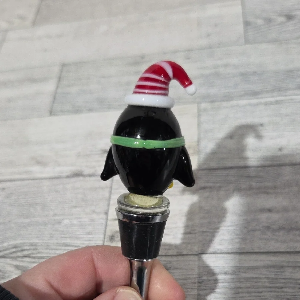 Festive Penguin Wine Bottle Stopper